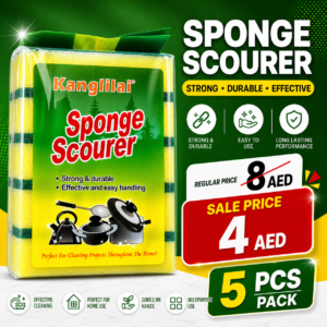 Kitchen Sponge Scourer 5 Pack – Strong & Durable