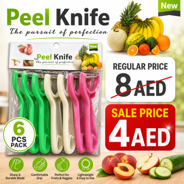 6 PCS Fruit & Vegetable Peel Knife Set – Sharp Kitchen Peeler Pack