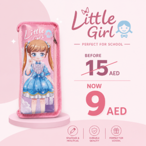 Little Girl School Pencil Case – Cute Kids Zipper Pouch