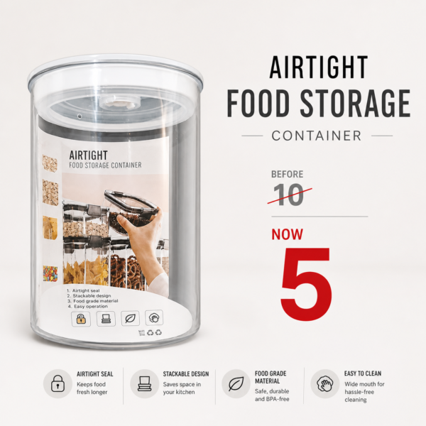 Clear Airtight Kitchen Storage Container